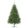 Vánoční stromek Vidaxl Umělý vánoční stromek s LED a sadou koulí 210 cm zelený 3077556 HangarStore.cz