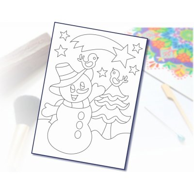 Radost v písku Šablona na pískování sněhulák s kometou A4 210 x 297 mm – Zboží Mobilmania
