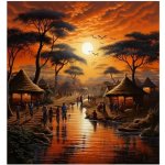 Norimpex Diamantové malování Západ slunce v Africe 30 x 40 cm – Hledejceny.cz