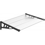 Vidaxl Vchodová stříška černá a průhledná 122 x 90 cm polykarbonát – Hledejceny.cz