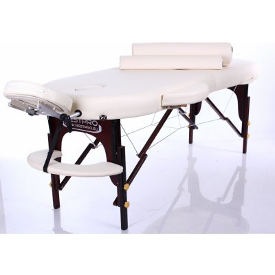 RestPro® Dřevěný masérský stůl VIP2 OVAL SET krémový 192 x 70cm