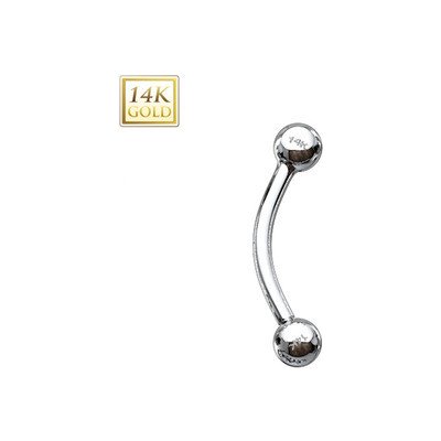 Šperky4U zlatý piercing do obočí kuličky ZL01107-1210-WG