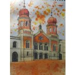 Michala Bartoňová, Podzimní Velká synagoga, vodové barvy, 21 x 30 cm – Hledejceny.cz