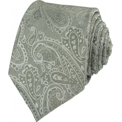 Pánská kravata s paisley vzorem šalvějově zelená sage green – Zboží Mobilmania