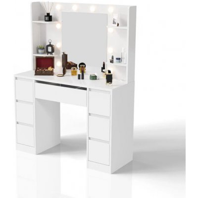 Juskys toaletní stolek Malia s LED osvětlením bílý – Zboží Mobilmania