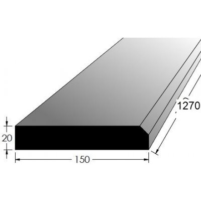 Dveřní práh s fazetou - BK 1250x150 | Zboží Auto