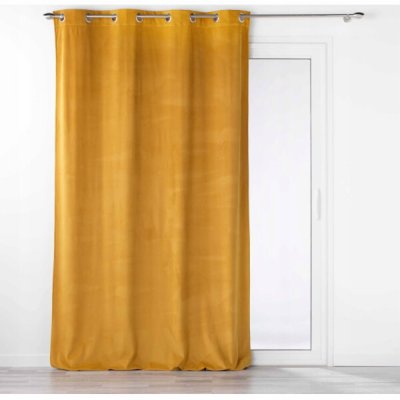 Douceur d'intérieur Dekorační sametový závěs VELOURIANE, 140 x 260 cm, žlutý – Hledejceny.cz