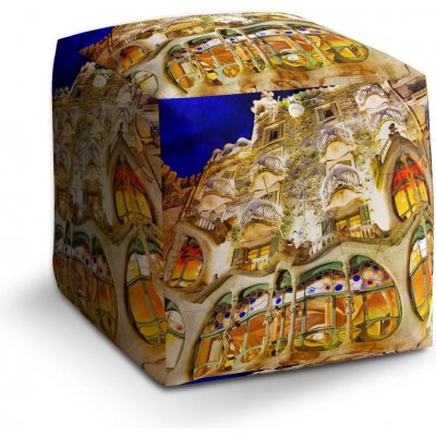 Sablio Taburet Kostka Barcelona Gaudi Casa Batllo 1: 40x40x40 cm – Zboží Mobilmania