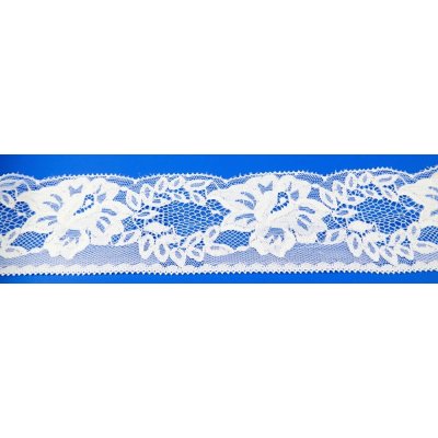 Silonová krajka - bílá - šířka 7 cm – Zboží Mobilmania