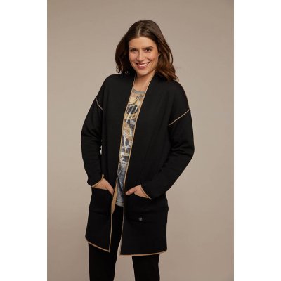 HAJO D Dámský svetr Longstrickjacke 2-Tone schwarz – Zboží Mobilmania