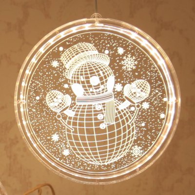 ROSNEK LED 3D sněhulák okenní světlo vánoční okno Deco závěsný světelný řetěz