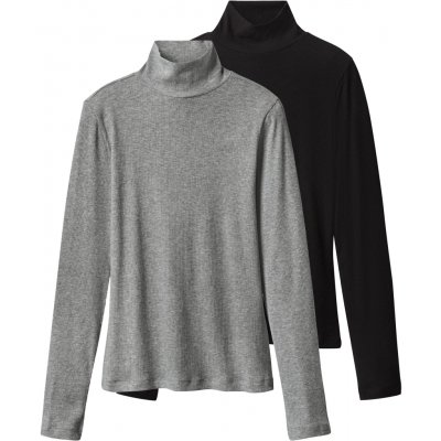 Esmara Dámský rolák 2 kusy černá šedá – Hledejceny.cz