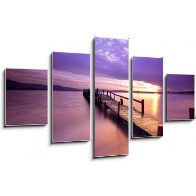 Obraz 5D pětidílný - 125 x 70 cm - Atardecer eventide plum violet – Hledejceny.cz