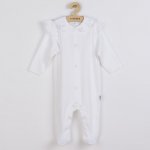 New Baby Kojenecký bavlněný overal Stripes bílý – Zboží Dáma