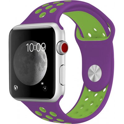 Bomba Sportovní silikonový řemínek pro Apple Watch Velikost ciferníku Apple watch: 42/44/45mm, Barva řemínku: Fialová - zelená SN10-42_45MM-PURPLE_GREEN – Zbozi.Blesk.cz