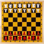 Demonstrační šachovnice 850x850 mm červená/bílá