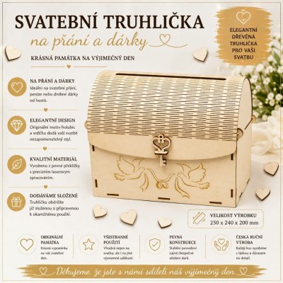 Svatební truhlička na přání a dárky | Dřevěná truhlička z překližky – Hledejceny.cz