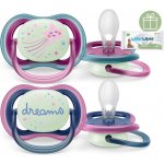 Avent Philips šidítko ultra air 376/12 Nighttime girl BPA free 2Pack – Zboží Dáma