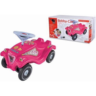 BIG auto Bobby Car Classic Candy ružové so zvukom a nálepkami cukríky – Hledejceny.cz
