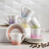 Hrnek a šálek Tescoma myCOFFEE Pastels bílé porcelánové šálky na espresso s podšálky 6 x 90 ml