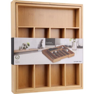 EXCELLENT HOUSEWARE Příborník nastavitelný rozkládací bambus KO-BA2000020 – Sleviste.cz