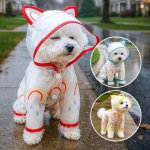 Venloro Voděodolná duhová pláštěnka pro psy s kapucí – Zboží Mobilmania