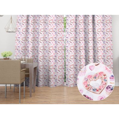 Biante Dekorační závěs PML-037 Růžová cukrárna 145x190 cm – Hledejceny.cz