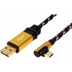 Kabel USB 2.0 kabel, oboustranný USB A(M) - USB C(M) lomený (90°) 3m – Zbozi.Blesk.cz