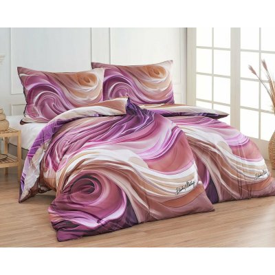 Matějovský povlečení BLANKA MATRAGI VIOLET dynamický vzor růžové bavlna MAKO satén digitál 140x200 70x90 – Hledejceny.cz