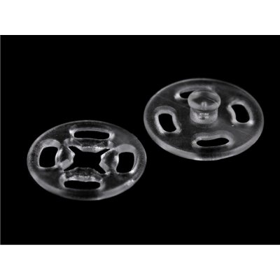 Plastové patentky / stiskací knoflíky transparentní Ø13 mm, Ø15 mm - 13 mm transparent (100 pár) – Zboží Mobilmania