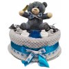 BabyDort modrý jednopatrový plenkový dort pro miminko