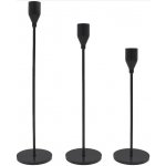 Sada tří černých kovových svícnů VILIA Set 3 Ks Kovových Svícnů – Hledejceny.cz