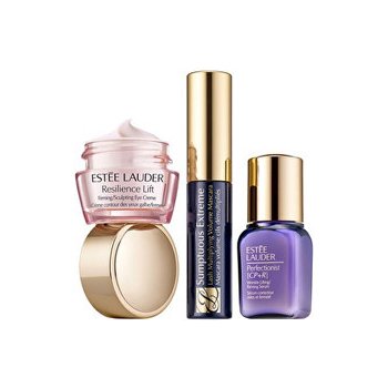 Estée Lauder Zpevňující oční krém Resilience Lift 5 ml + Protivráskové zpevňující sérum Perfectionist CP + R 7 ml + Prodlužující a objemová řasenka Sumptuous Extreme 2,8 ml dárková sada