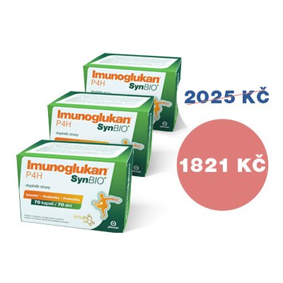 Imunoglukan balíček 3 produktů P4H SynBIO 70 kapslí