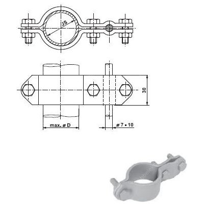 St 4 Svorka Pro Spojeni Hromosvodniho Vodice Na Potrubi Prumer 35 43mm Js 5 4 Fezn Heureka Cz