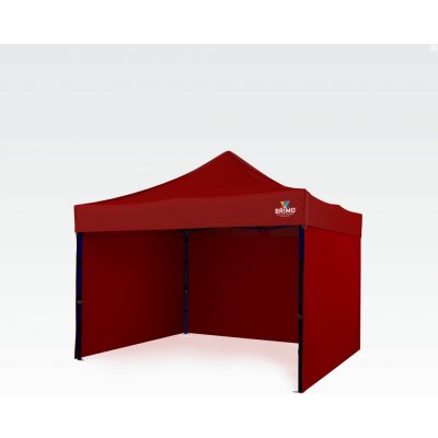 BRIMO Altánok 3x3m Ocelový Rám s 3 Stěnami Červená E. Ocel – Zboží Dáma