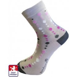 Pondy ponožky dámské vzorované výška lemu b.šedá