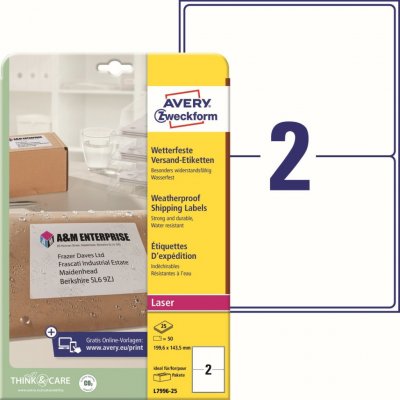 Avery Zweckform 25 listů, A4, bílé L7996-25 – Zboží Dáma