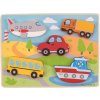 Dřevěná hračka Bigjigs BJ025 Toys Vkládací puzzle dopravní prostředky