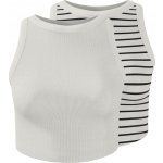 esmara Dámský žebrovaný crop top 2 kusy bílá/černá – Sleviste.cz