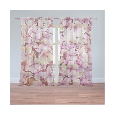 Sablio Záclony Růžové květy: 2ks 150x250cm – Hledejceny.cz