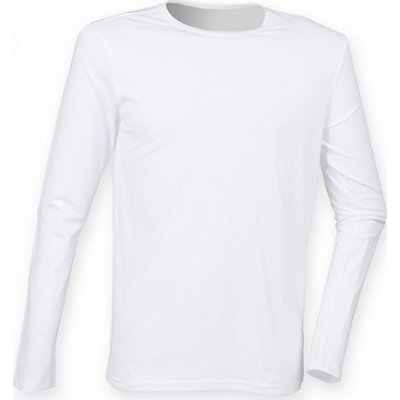 SF Men strečové triko Feel Good s dlouhým rukávem Bílá FM124