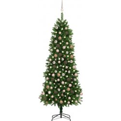 Vidaxl Umělý vánoční stromek s LED a sadou koulí 240 cm zelený 3077643 HangarStore.cz