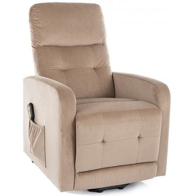 Signal Polohovací křeslo OTUS II VELVET s funkcí zdvihu béžové – Zboží Dáma