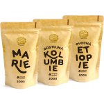 Zlaté Zrnko Poznej 3 kávy na filtrovanou Maria Kolumbie Etiopie MLETÁ Mletí na moku filtr aeropress frenchpress hrubé 0,6 kg – Zboží Mobilmania