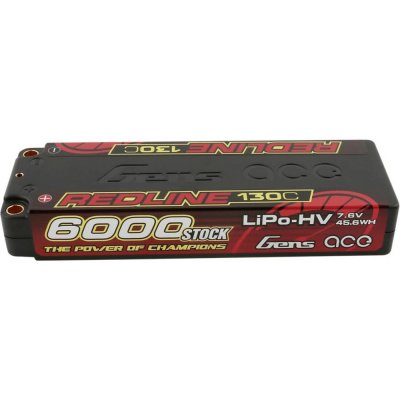 Gens ace Redline Series 6000mAh 7,6V 130C 2S2P HardCase 57 HV Lipo baterie