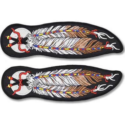 Moto nášivka Two Feathers velká ( pravá + levá ) 21 cm x 6 cm – Zboží Dáma