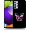 Pouzdro a kryt na mobilní telefon Samsung Picasee silikonové Samsung Galaxy A52 5G Diamanty Purple čiré