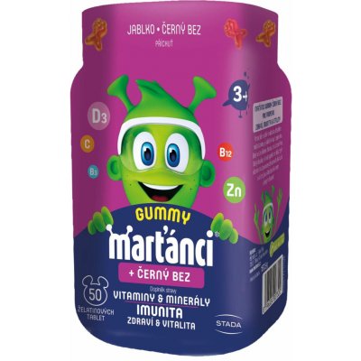 Walmark Marťánci Gummy černý bez 50 + 20 tablet – Hledejceny.cz