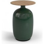 Gloster Keramický odkládací stolek Blow, kulatý 36x52,5 cm cm, glazovaná keramika, Clay, deska teak – Hledejceny.cz